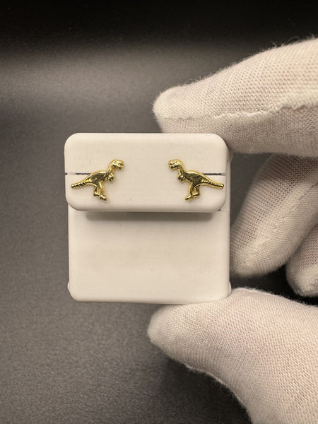 7mm 14k Yellow Gold T-Rex Studs Push Back Posts