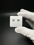 10mm 10k Yellow Gold 1/10ctw Natural Diamond Butterfly Earrings 1.4g