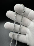 24” 3mm 22ctw Moissanite & Silver Tennis Chain 27.5g