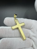 2.5” 14k Yellow Gold Square Cross with Brushed Finish 7.5mm Bail 3.6g