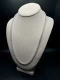 24” 48ctw Moissanite & Silver Tennis Chain 4mm 40.5g