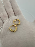 15mm 14k Yellow Gold Twisted Hoops 1.8g