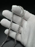 24” 48ctw Moissanite & Silver Tennis Chain 4mm 40.5g