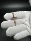 1.5” 14k Yellow Gold Square Cross & Crucifix 4mm Bail 3.13g