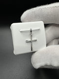 1” 10k White Gold Cross 1/8ctw Natural Diamonds 2.2mm Bail .7g