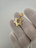 1” 14k Yellow Gold Star of David Pendant 6mm Bail 1.9g