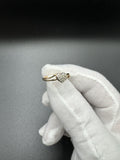 Size 7 10k Yellow Gold est 1/8ctw Natural Diamond Heart Ring 1.81g