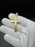 2.5” 14k Yellow Gold Square Cross with Brushed Finish 7.5mm Bail 3.6g