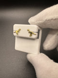 7mm 14k Yellow Gold T-Rex Studs Push Back Posts