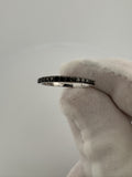 Size 7 10k White Gold Natural Black Diamond Half Eternity Band 1.7g