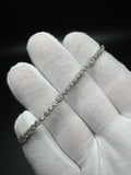 7.5” Moissanite Silver Fancy Link Tennis Bracelet 3.5mm 8.8g