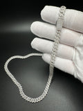 24” Silver 18ctw Moissanite Tennis Chain 8mm 75.9g