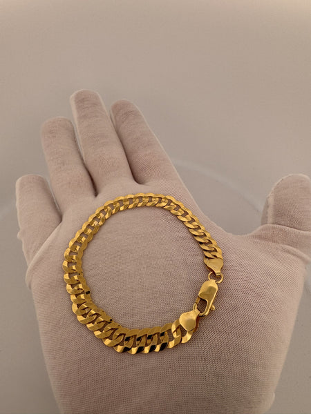 8” 14k Yellow Gold Curb Link Bracelet 8mm 11.5g