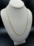 22” 14k Yellow Gold Figaro 3.2mm 4.3g