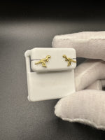 7mm 14k Yellow Gold T-Rex Studs Push Back Posts