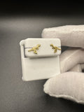 7mm 14k Yellow Gold T-Rex Studs Push Back Posts