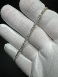 7.5” 14k Yellow Gold 3ctw Lab Diamond Tennis Bracelet 7.3g