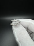 Size 7 Silver 1.5ctw Lab Diamond Snake Bypass Eternity Ring 3.7g