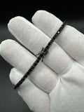 7.5” 3mm Silver Black Rhodium & Black Spinel Tennis Bracelet 11.5g
