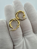 15mm 14k Yellow Gold Twisted Hoops 1.8g