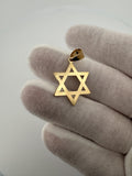 1” 14k Yellow Gold Star of David Pendant 6mm Bail 1.9g