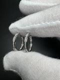 15mm Silver 1/2ctw VS/VVS Lab Diamond Channel Set Inside Out Hoops 2.5g