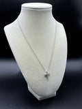 18” Silver Chain & 3/4” 1/8ctw Natural Diamond Cross 2.1g