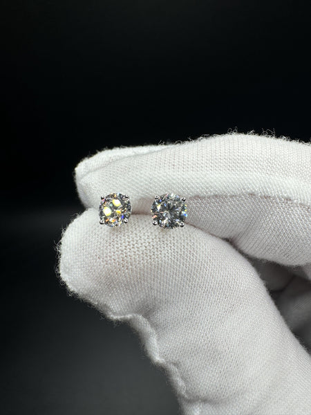 14k White Gold 1ctw Fully Certified with EGL Paperwork Lab Diamond Studs