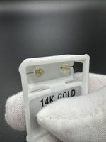 7mm 14k Yellow Gold T-Rex Studs Push Back Posts