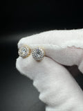 7.5mm 14k Yellow Gold 1ctw EF VS Lab Diamond Cluster Studs 2.0g