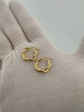 15mm 14k Yellow Gold Twisted Hoops 1.8g