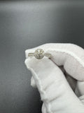 Size 7 10k White Gold est 1/3ctw Natural Diamond Flower Cluster Ring 3.1g