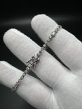 7.5” Moissanite Silver Fancy Link Tennis Bracelet 3.5mm 8.8g