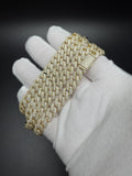 8mm Moissanite Cuban Chain, 13.8ctw D VVS1, GRA Certified, Gold Over 925 Silver, 22" (65.4g)