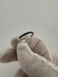 Size 7 10k White Gold Natural Black Diamond Half Eternity Band 1.7g