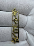 2” 18k Yellow Gold Egyptian Bar Pendant 4mm Bail 4.2g