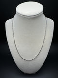 18" 14k White Gold Diamond Cut Moon Bead Chain 2mm 5.51g