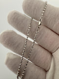 18" 14k White Gold Diamond Cut Moon Bead Chain 2mm 5.51g