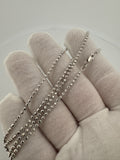 18" 14k White Gold Diamond Cut Moon Bead Chain 2mm 5.51g