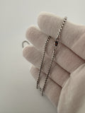 18" 14k White Gold Rounded Box 2.5mm 5.82g