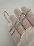 18" 14k White Gold Rounded Box 2.5mm 5.82g