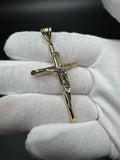 2.5” 14k Gold Cross/Crucifix 5.6mm Bail 3.2g