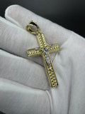 2.5” 14k Yellow Gold Square Diamond Cut Crucifix 8mm Bail 4.3g