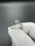 Size 7 10k White Gold est 1/3ctw Natural Diamond Flower Cluster Ring 3.1g