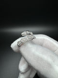 Size 7 Silver 1.5ctw Lab Diamond Snake Bypass Eternity Ring 3.7g