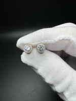 7.5mm 14k Yellow Gold 1ctw EF VS Lab Diamond Cluster Studs 2.0g