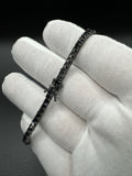 7.5” 3mm Silver Black Rhodium & Black Spinel Tennis Bracelet 11.5g