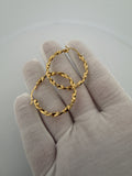 35mm 18K yellow gold twisted hoop earrings, 3.4g – Ott Family Jewelry (1)
