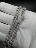 20" 8mm 25ctw Moissanite Silver Cuban Link 74.7g