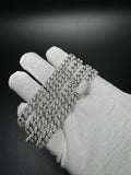 24" 8mm 30ctw Moissanite Silver Cuban Link 93.6g
